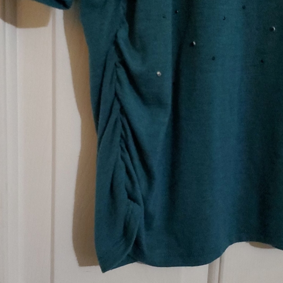 Lane Bryant Green Cold Shoulder Light Sweater 14/16 - Picture 3 of 4